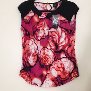 💜 NWT Worthington Floral Top. Size:S